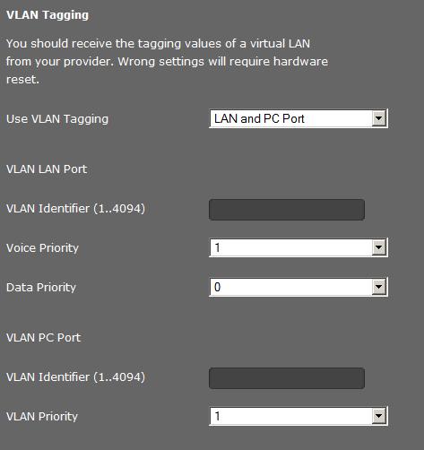 Einstellungen des Telefons über Web-Konfigurator VLAN-Tagging Ein lokales Netzwerk kann in logische Teilnetze, sogenannte VLANs aufgeteilt werden (VLAN = Virtual Local Area Network, Standard IEEE 802.