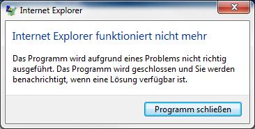 4. Fehler im Internet Explorer - Ursache Es ist möglich, dass Sie beim Einloggen in unseren ETK diese Fehlermeldung in einem Fenster erscheint und der Internet Explorer schließt sich.