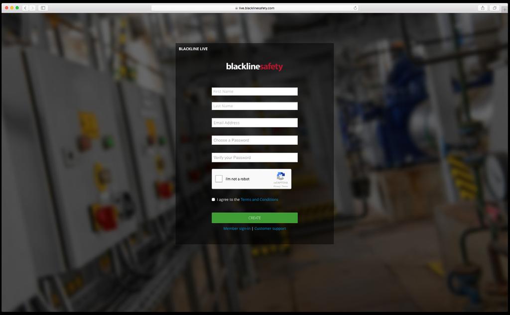 REGISTRIEREN UND ANMELDEN Um auf das Blackline Live-Portal zugreifen zu können, müssen Sie ein Blackline Sicherheitskonto erstellen und sich anmelden. Ein Konto erstellen.