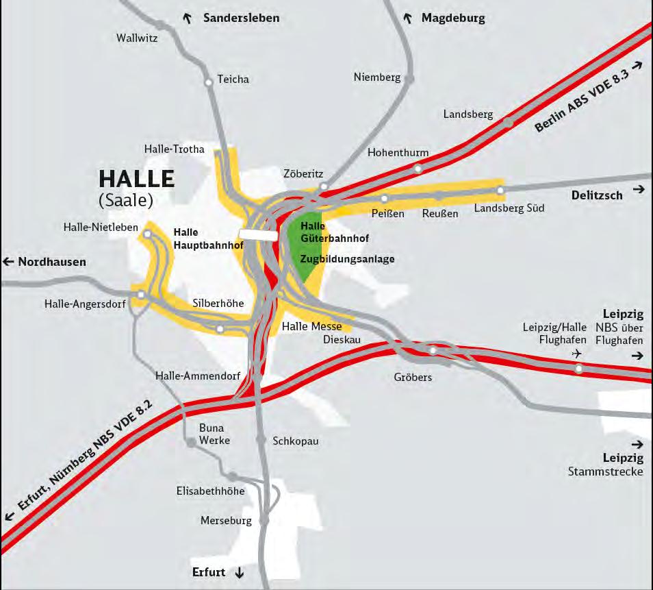 Knoten Halle, ESTW mit Spurplanumbau Projektziele Projektabschnitte BÜ-Beseitigung Hohenthurm