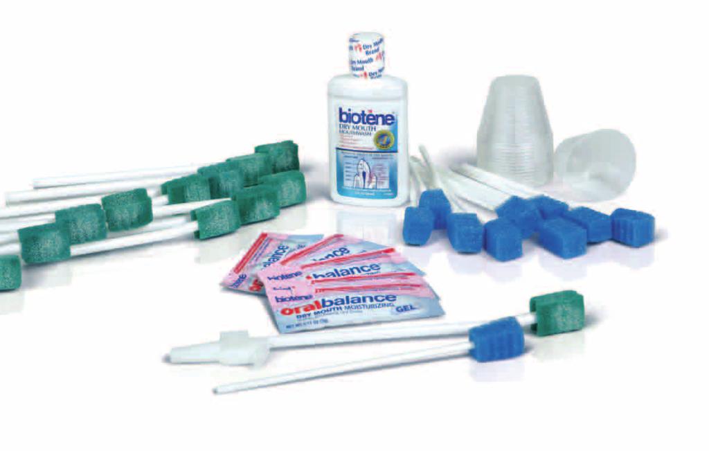 Zahnbürste zur Absaugung 1 behandelte Saugzahnbürste 1 Unbehandelter DenTips (blau) 1 Biotène Mundlösung, 15ml