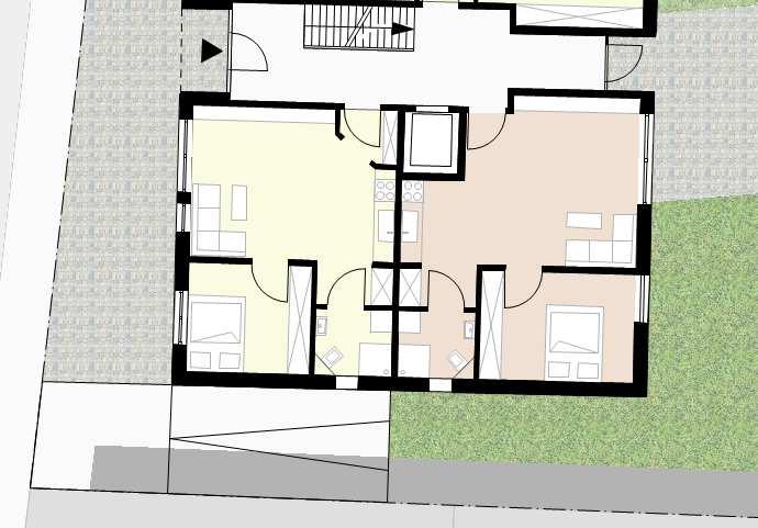 Balkon ca.81+85 m² DG: 1x4-Etagenwohnung, große Dachterrasse, 2 Bäder, ca.