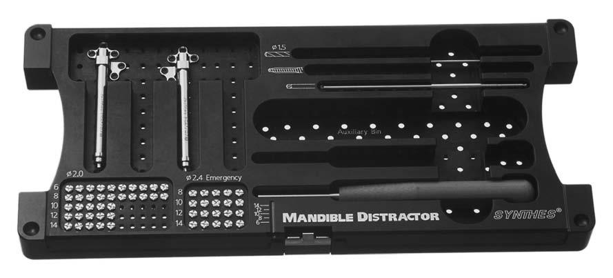 Modul Modul und Implantate 184.750 Mandibula-Distraktor-Set (Stahlimplantate) 684.750 Modul für Mandibula-Distraktor-Set, mit Deckel, ohne Inhalt Implantate 287.
