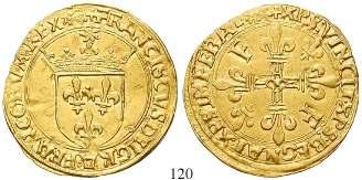 338; Duplessy 882. f.vz 820,- 117 Henri VI., 1422-1453 Salut d or o.j. (1423), Rouen. 3,50 g.