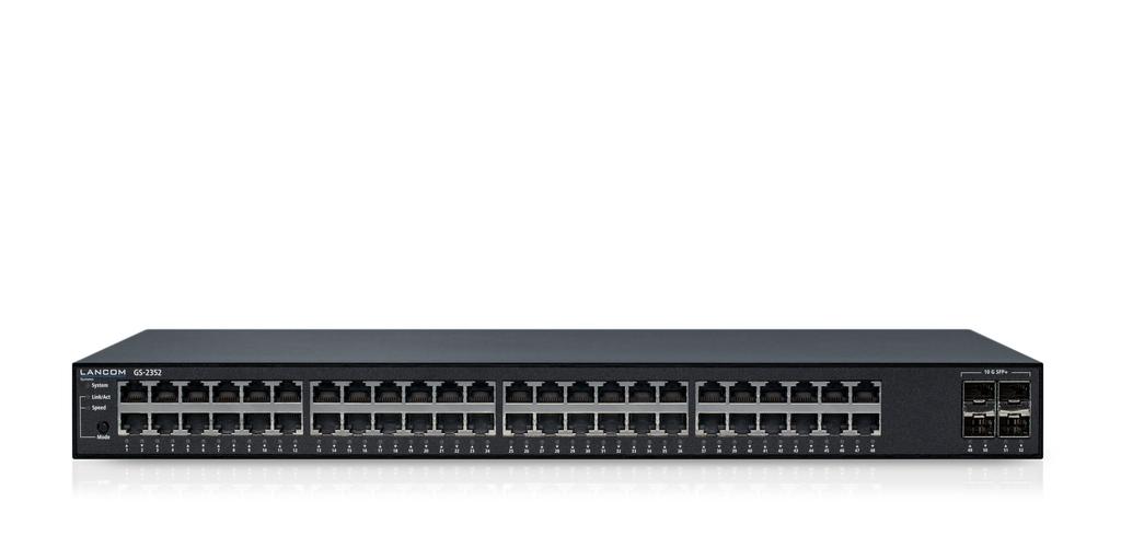 Switches LANCOM GS-2352 Managebarer 52-Port Gigabit Ethernet Switch für zuverlässige Netzwerke Der LANCOM GS-2352 bildet die zuverlässige Grundlage für moderne Netzwerkinfrastrukturen in sämtlichen