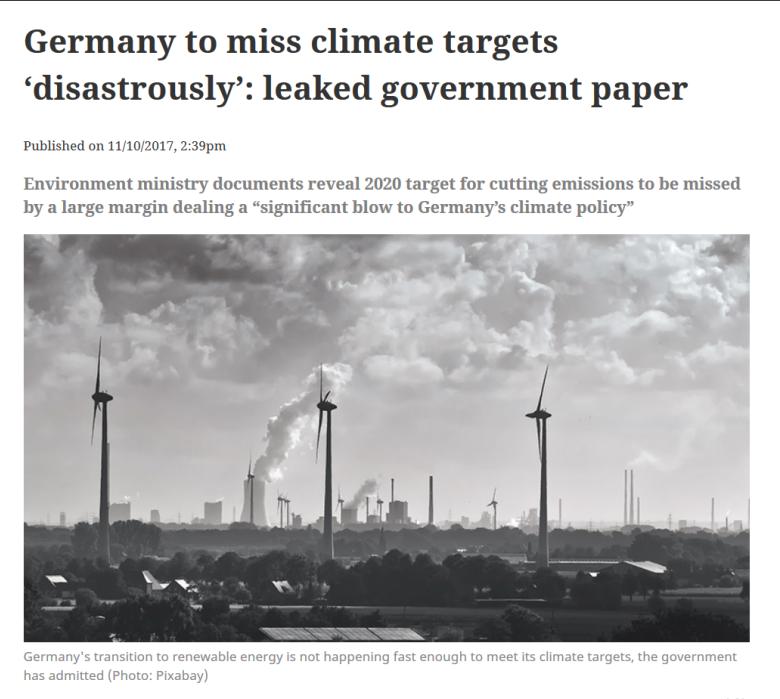Notwendigkeiten der globalen Energiewende Kein gutes Vorbild: Deutschland verpasst