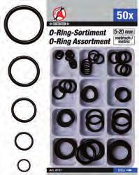 O-Ring Sortiment, 5-20 mm Ø, 50-tlg.
