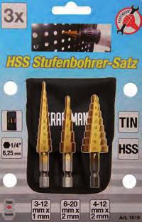 HSS-Stufenbohrsatz, 3-20 mm, 3-tlg.
