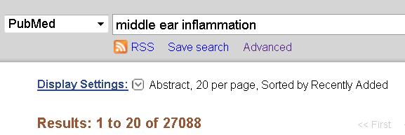 Automatic Term Mapping am Beispiel «middle ear inflammation» Translated to: Refs Datenpaket "otitis media"[mesh