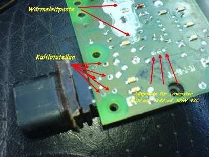 Copyright @ Ant-Killer Seite 6 Zur Platine: Löttemperatur 320 C bis 380 C Vorsichtig den Transistor ablöten. Vom neuen Transistor die Beine biegen aber nicht brechen!