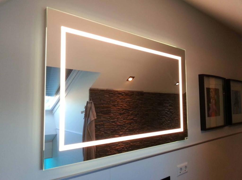 Badspiegel LED mit Ambientebeleuchtung - Individuell nach Ihrem Maß Modell 00-09 70 x 90 cm