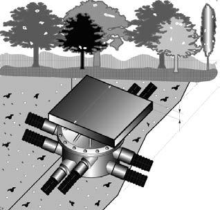 Betónová ochranná platňa pre rozdeľovaciu šachtu Principiálna skica osadenia ochrannej platne CPX 1.