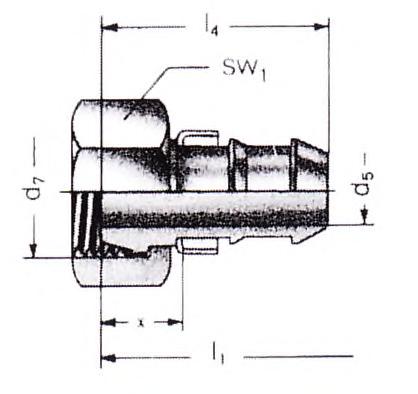 Einstecknippel Fitting 1 TE, 1TEM C0 DKM Einstecknippel für die Selbstmontage für 1TE/1TEM-Schlauch Socket for field assembly of 1TE/1TEM hose Anschluss C0, entsprechend Kugelbuchse DIN 33, passend