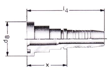 Pressnippel Fittings 2T, 3T, 1S, 2S, P, HT, R4 N SFS Flanschbund 000 psi ISO 2, Anschluss entsprechend SAEBundnippel, passend für SAEHalbflansche.