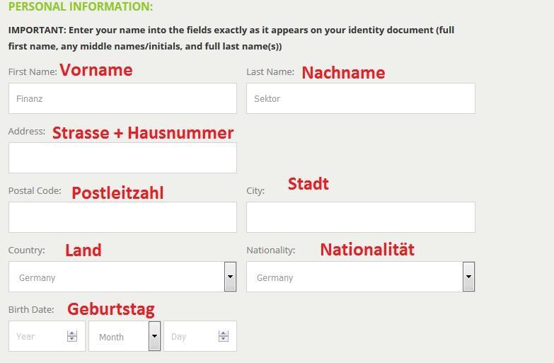 Sofern du nicht in Amerika wohnst, sondern deutscher Staatsbürger bist, klickst du hier überall No an.