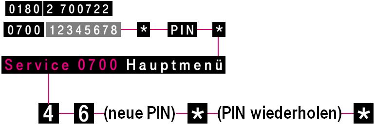 5.5.5 Neue PIN aktivieren. 5.1.1 MFV 6.8 Internet Mit der Eingabe der können Sie eine PIN ändern und aktivieren.