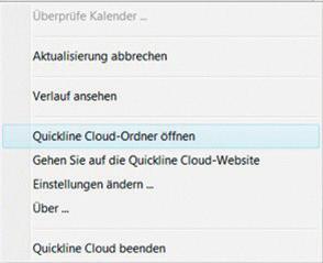 Im Menü «Quickline Cloud-Ordner