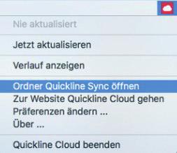 Quickline Sync öffnen» (bei )