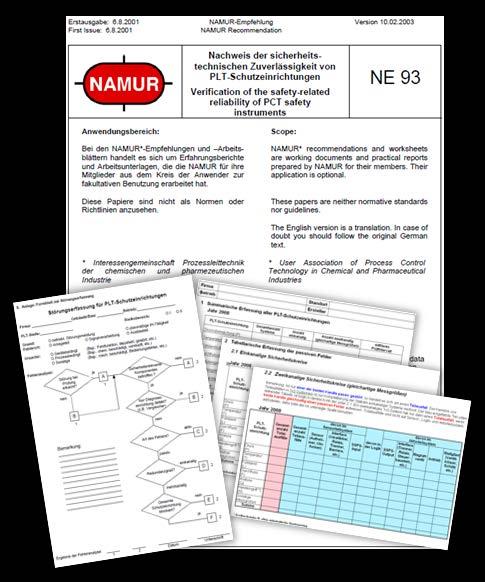 NAMUR Empfehlung 93 (2001) Nachweis der Zuverlässigkeit der in der deutschen chemischen Industrie genutzten PLT-Sicherheitseinrichtungen gemäß DIN EN 61511 Fokus auf