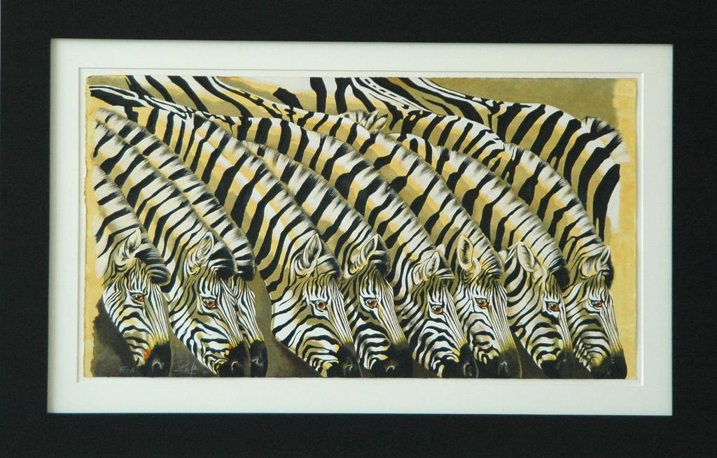Zebras an der Tränke Nr: 191 Jahr: 2010 Auflage: 100 Exemplar plus 17 Variationen 7 EA