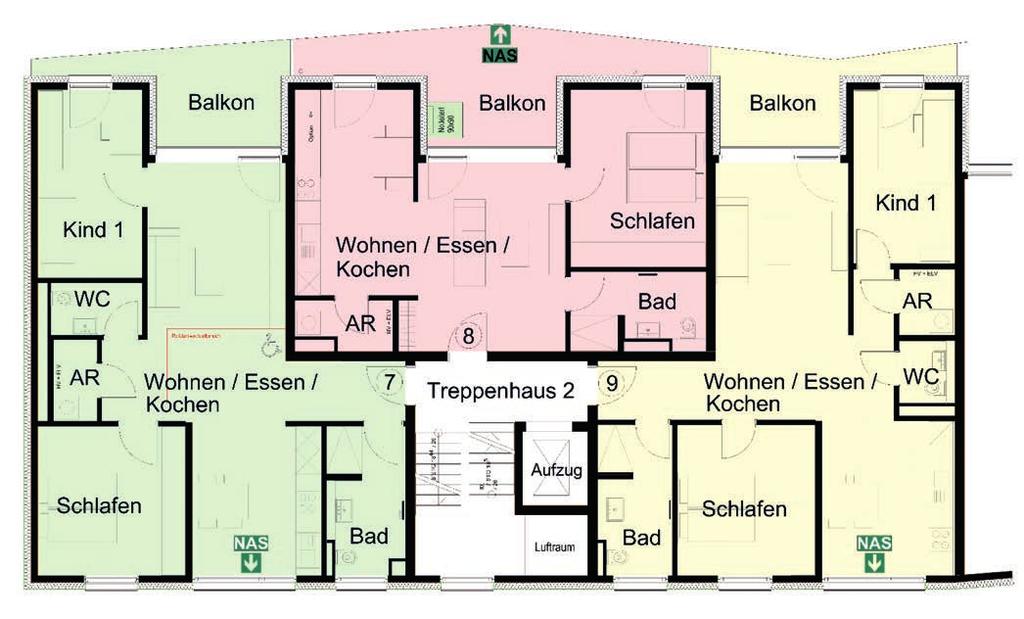 1. Bauabschnitt: Haus 1 und 2 mit 23 attraktiven Mietwohnungen im Zentrum von Lahr Haus 2 Wohnungsdaten 2.