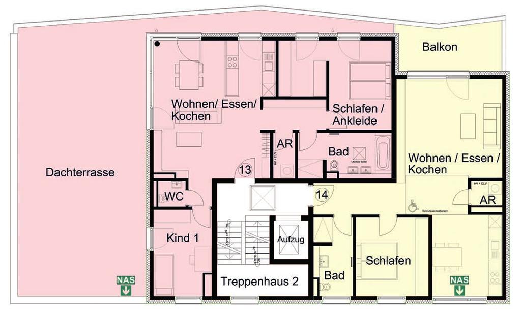 1. Bauabschnitt: Haus 1 und 2 mit 23 attraktiven Mietwohnungen im Zentrum von Lahr Haus 2 Wohnungsdaten 4.