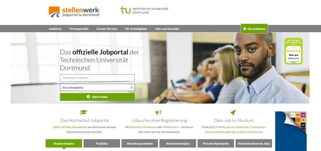 Stellenwerk (offizielles Jobportal der TU Dortmund) Studentenjobs