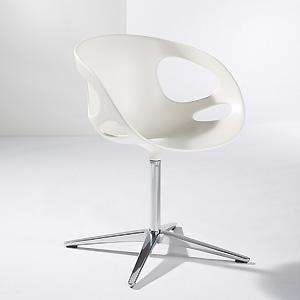 poliert, drehbar, Sitzschale eingefärbter Kunststoff weiß physix