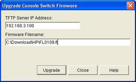 Aktualisieren der Firmware mit TFTP 3. (Optional) Geben Sie die IP-Adresse des Computers, auf dem sich das Update befindet, in das Feld TFTP Server IP Address: ein. 4.