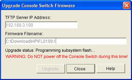 Aktualisieren der Firmware mit TFTP 5. Klicken Sie auf Upgrade. ACHTUNG: Schalten Sie die Stromversorgung der IP-KVM-Switchbox während dieses Vorgangs nicht aus.