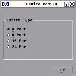 Betrieb über den lokalen Port Zuweisen von Gerätetypen So weisen Sie einen Gerätetyp zu: 1. Markieren Sie im Dialogfeld Devices in der Spalte Port die Portnummer. 2. Klicken Sie auf Modify (Ändern).