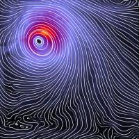 Der verwendete Datensatz ist eine Simulation des Hurrikan Isabel.