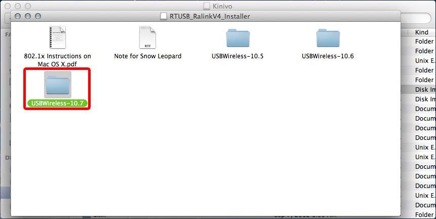 3. Im Laufwerk RTUSB_RalinkV4_Installer rufen Sie den Ordner für Ihre Version von Mac OS