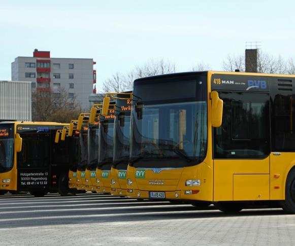 Busflotte der Regensburger Verkehrsbetriebe Bild: M.