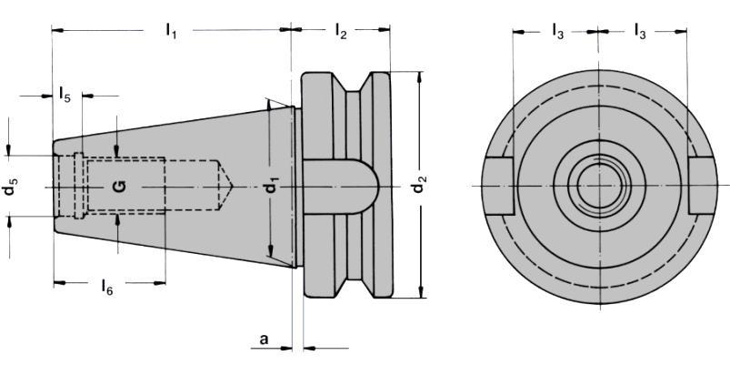 02 ISO 7388-2 JIS B 6339 Toolholder ISO 7388-2 JIS B6339 / MAS 403BT Werkzeugaufnahmen ISO 7388-2 JIS B6339 / MAS 403BT SK d1 G d5 d2 a l1 L2 L3 l5 L6 e d6 30 31,75 M12 12,5 46 2 48,4 22 16,3 7,0 24