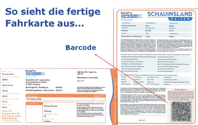 Buchungsbeispiele 3.7. Rail & Fly Ticket selber ausdrucken unter www.fahrkarten.schauinslandreisen.