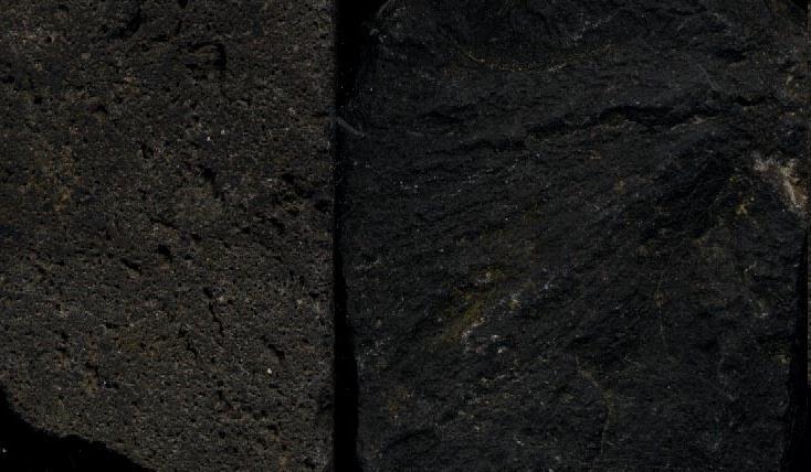 (Plagioklas). Basalt ist das vulkanische Äquivalent zum Gabbro (Plutonit), der die gleiche chemische Zusammensetzung hat.