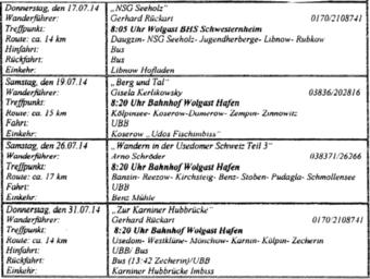 Wolgast 18 Nr. 07/2014 Wanderfreunde Wolgast e. V.