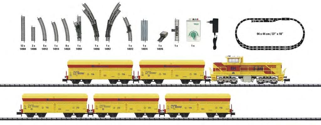 11489 Startpackung mit Güterzug, Gleisanlage und Fahrgerät.