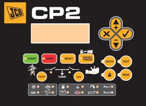 Bedieneinheit JCB CP1 (Standard) Die digitale Bedieneinheit JCB CP1 ist in der Lage den Generator zu schützen. Zusätzlich ist ein Bedienfeld angeschlossen.