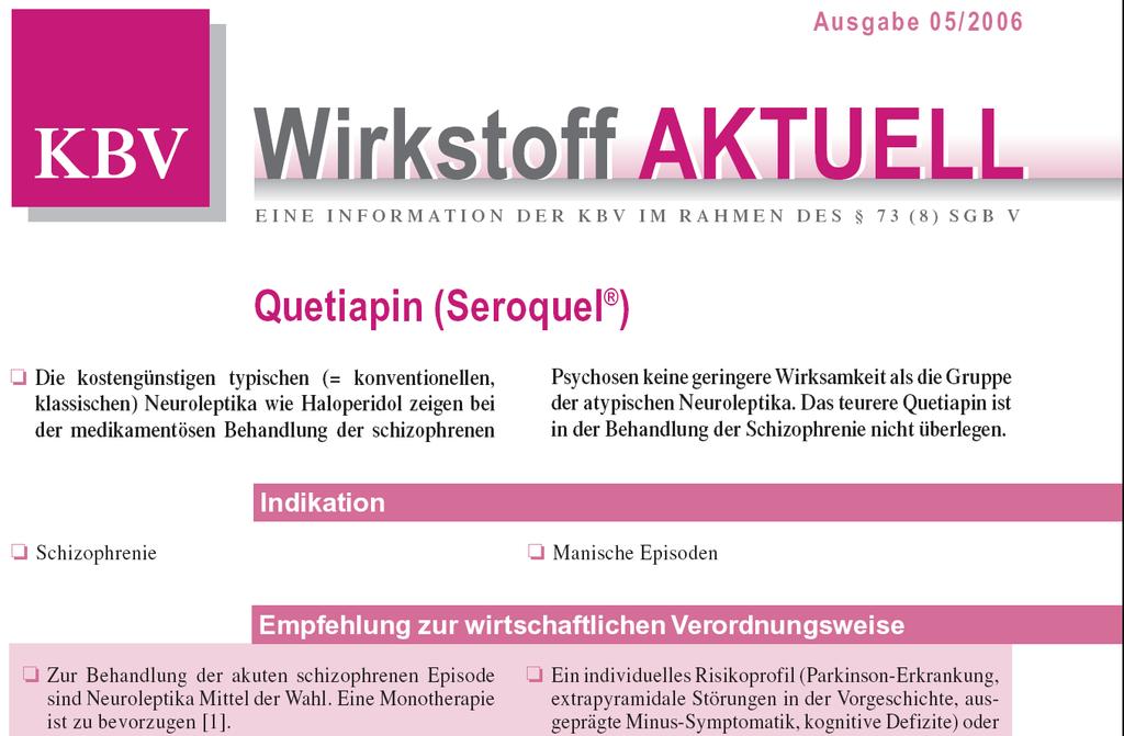 Information zu Quetiapin www.