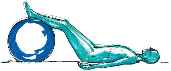 13a 13b Kräftigung der Oberschenkelmuskulatur (Adduktoren): Legen Sie sich entspannt auf den Rücken.