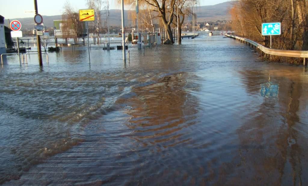 Naturnahe Gewässer und Hochwasser Gau-Algesheim bei Ingelheim, Hochwasser