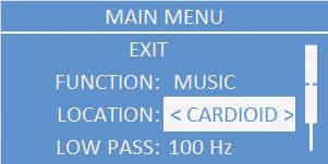 ETX-Aktivlautsprecher CARDIOID sollte AUSSCHLIESSLICH für die nach hinten gerichteten Subwoofer in einer Kardioid-Anordnung verwendet werden.