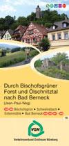 Durch Bischofsgrüner Forst und Ölschnitztal nach Bad Berneck Durch dichte Fichtenwälder gewinnt man Einund Aussichten in die Landschaft des