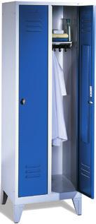 Garderobeschränke Garderobeschrank Abteilbreite wahlweise Nennmaß 300mm oder 400mm jeweils mit 2, 3 oder 4 Schrankabteilen nebeneinander auf Sockel bzw.