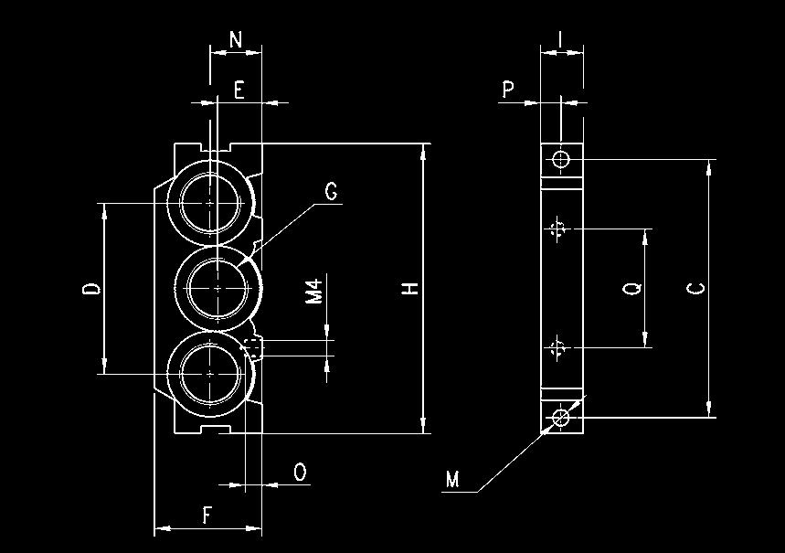> Ventilinsel Serie 3 Ventilinseln > 016 Endverschlusskappe für elektrisches Modul Mod.