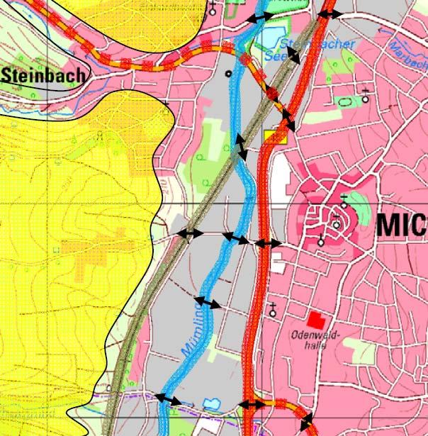 2. Bestandsaufnahme / Barrieren in Michelstadt - Hauptverkehrsstraßen B 45 B 47 -