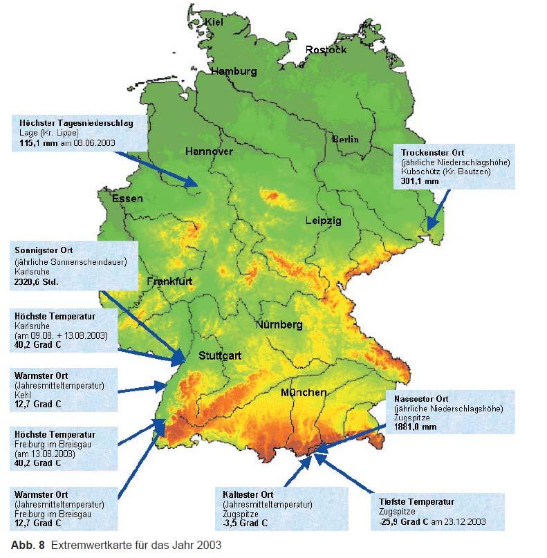 Das Rheintal eine besondere Region Quelle: Klimastatusbericht 2003 des