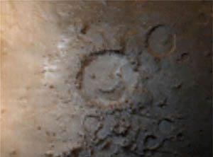 Aussehen eines Smilies Valles Marineris -größte Grabensystem
